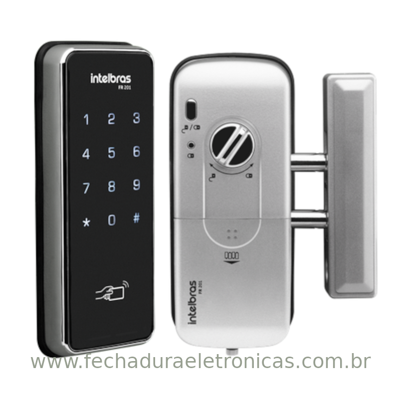 Fechadura digital Intelbras FR 201 com teclado touchscreen iluminado