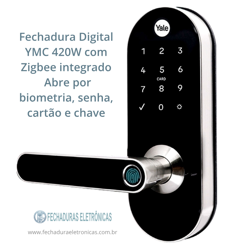 Fechadura digital Yale YMC 420W instalada em porta externa