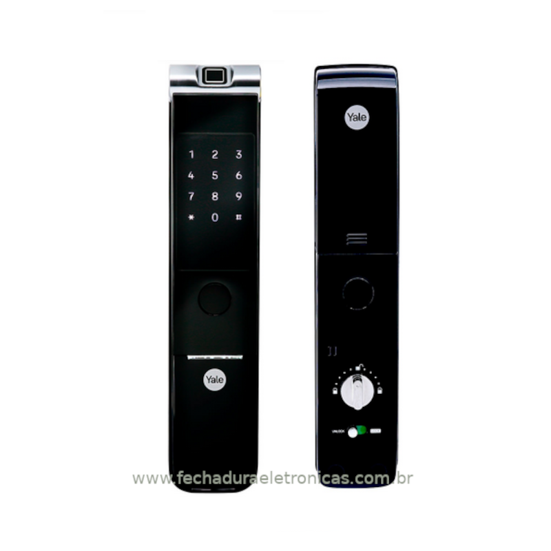 Fechadura digital Yale YMF 40A RL instalada em porta de giro